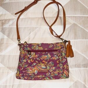 Sakroots Plum Floral Multicolor Crossbody Bag EUC